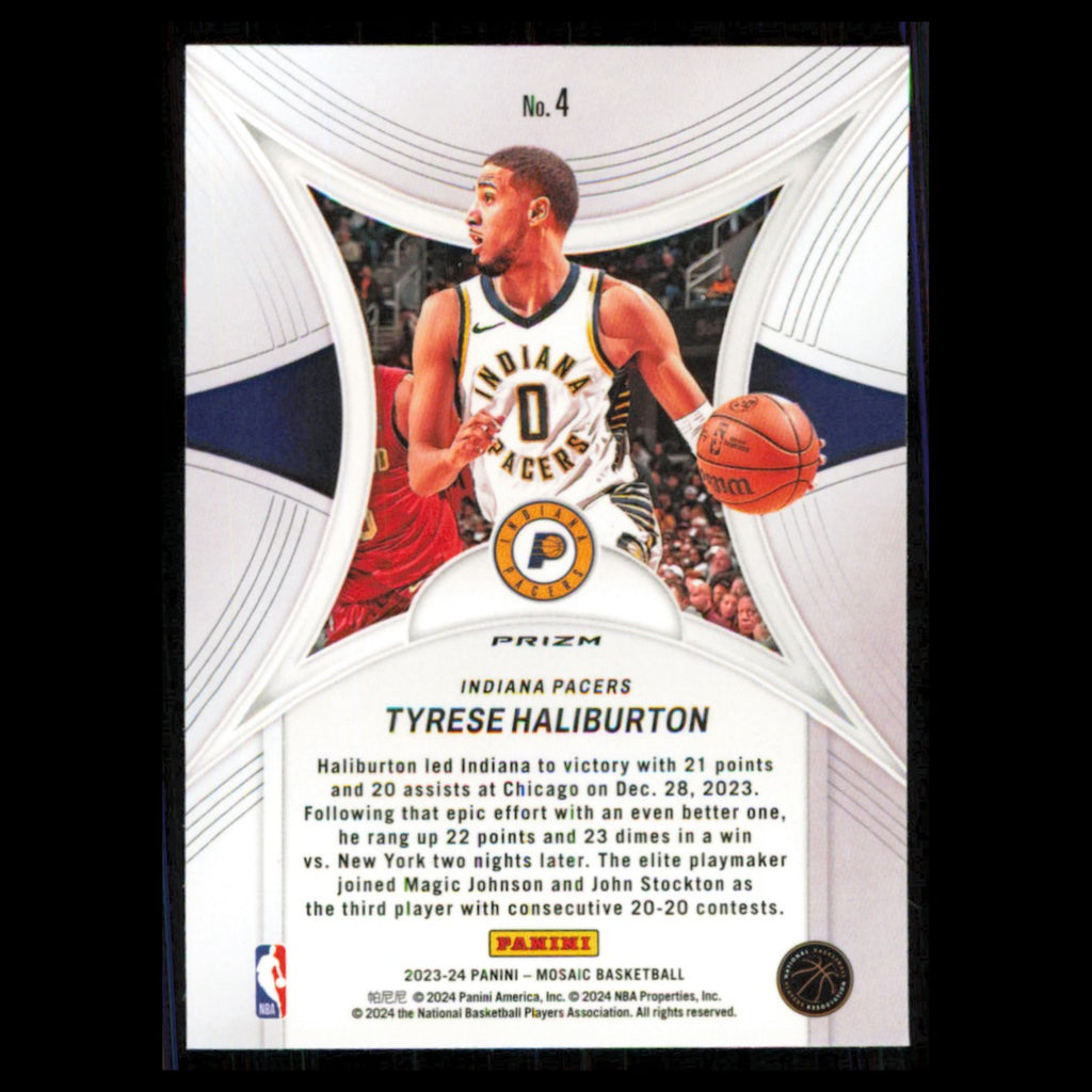 Tyrese Haliburton #4 2023 Panini Mosaic Indiana Pacers Basketball Card NBA NM