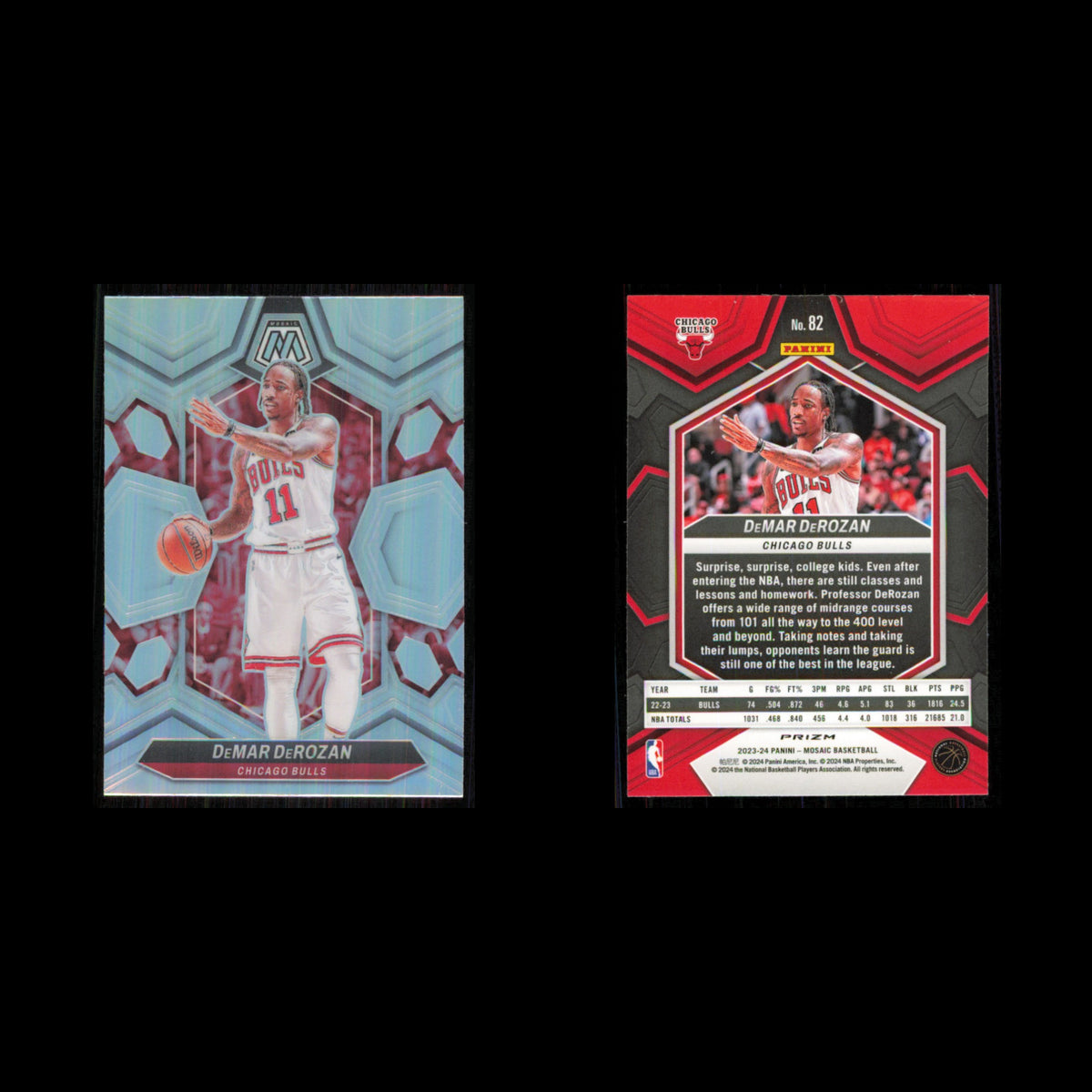 DeMar DeRozan #82 2023 Panini Mosaic Chicago Bulls Basketball Card NBA NM