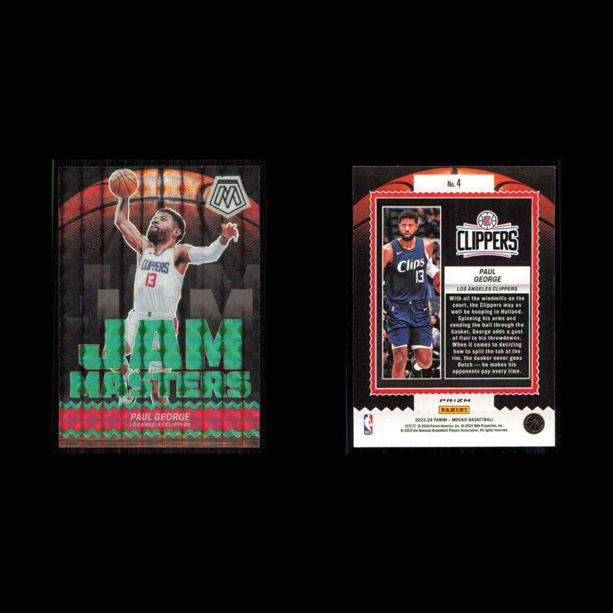 Paul George #4 2023 Panini Mosaic Jam Masters Los Angeles Clippers Basketball NM
