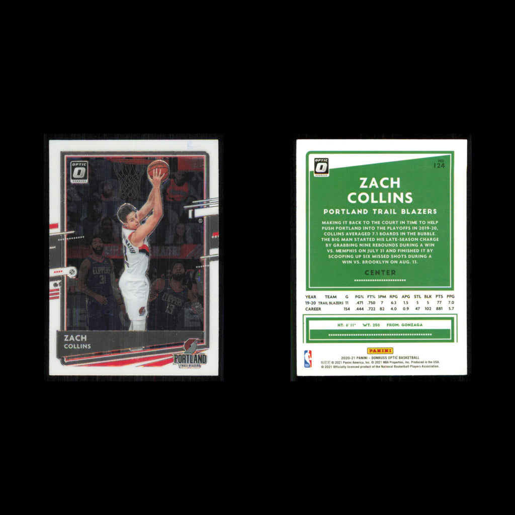 Zach Collins #124 2020 Donruss Optic Portland Trail Blazers Basketball Card NBA