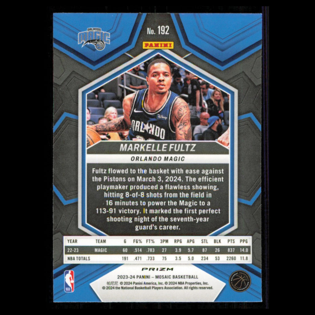 Markelle Fultz #192 2023 Panini Mosaic Reactive Blue Orlando Magic Basketball NM