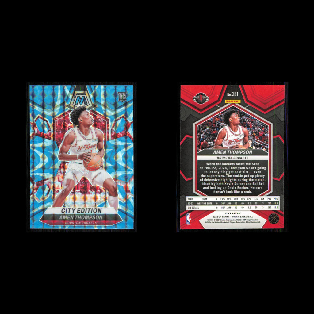 Amen Thompson #281 2023 Panini Mosaic City Edition Houston Rockets Basketball NM
