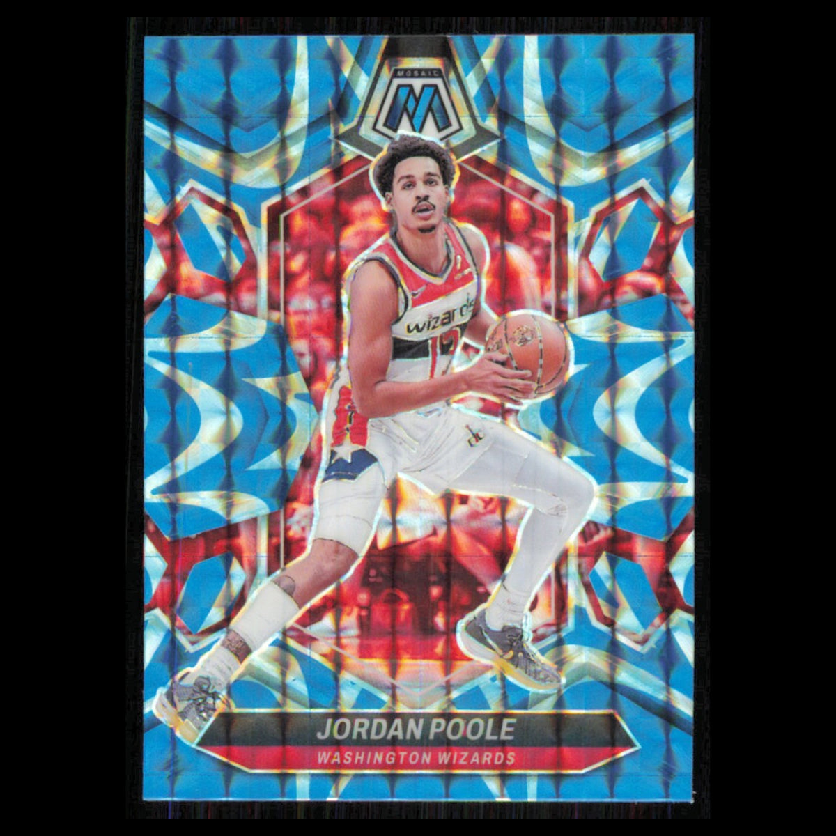 Jordan Poole #27 2023 Panini Mosaic Reactive Blue Washington Wizards Basketball