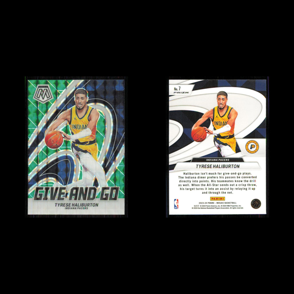 Tyrese Haliburton #7 2023 Panini Mosaic Green Indiana Pacers Basketball Card NBA