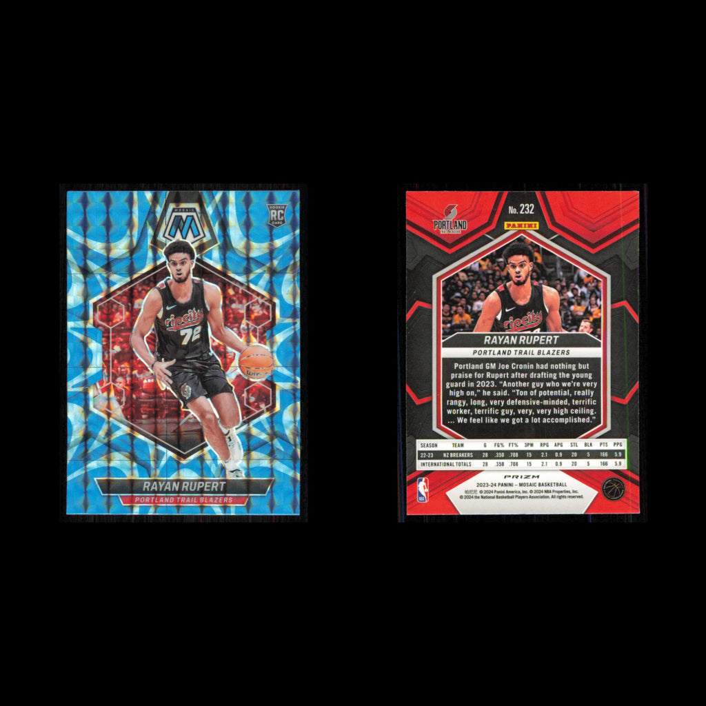 Rayan Rupert Rookie #232 2023 Panini Mosaic Reactive Blue Portland Trail Blazers