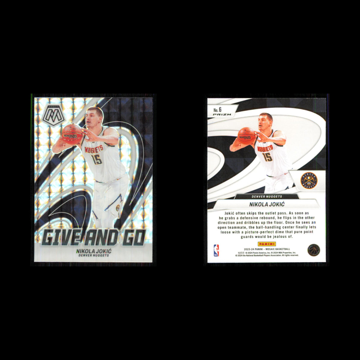 Nikola Jokic #6 2023 Panini Mosaic Denver Nuggets Basketball Card NBA NM