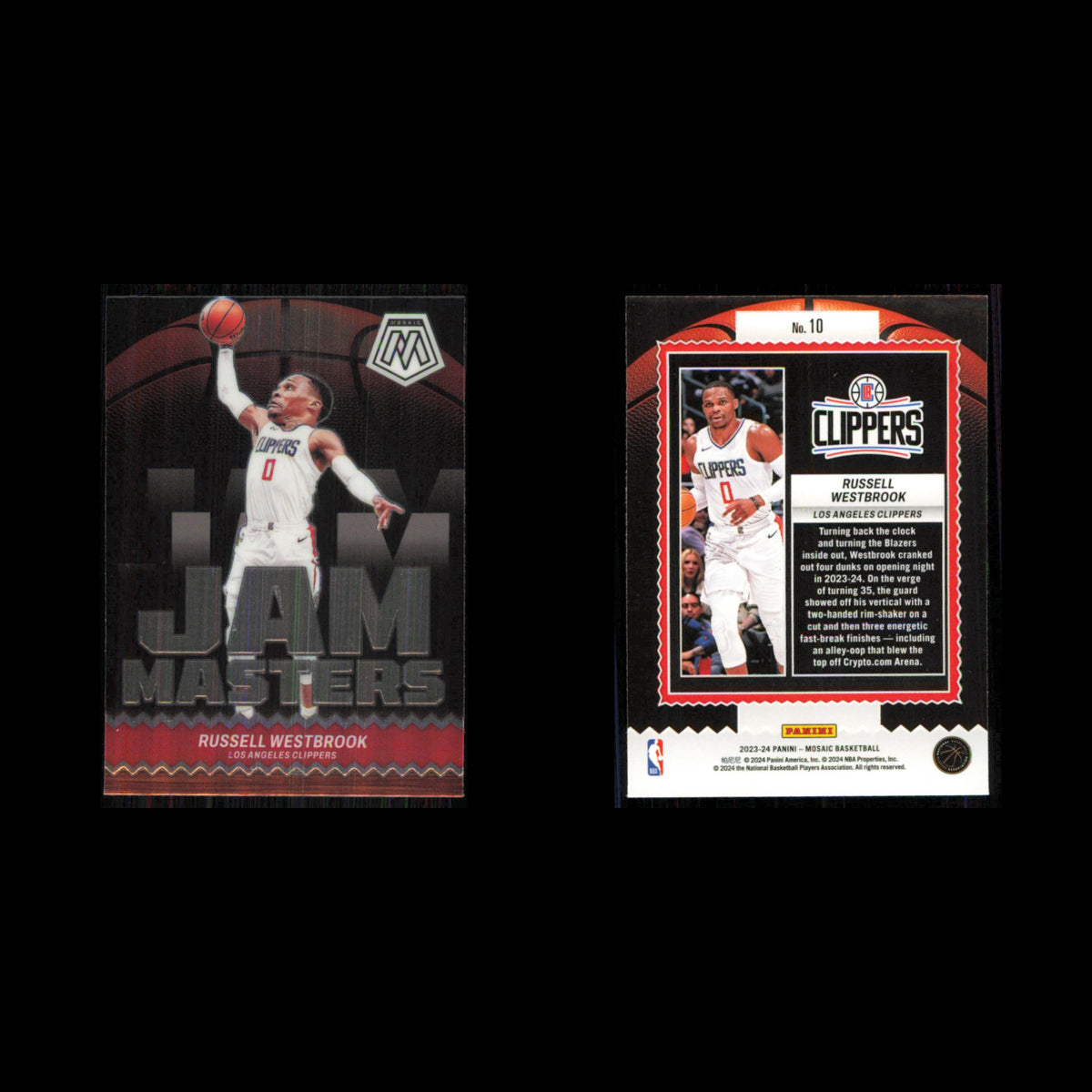 Russell Westbrook #10 2023 Panini Mosaic Jam Masters Los Angeles Clippers Card