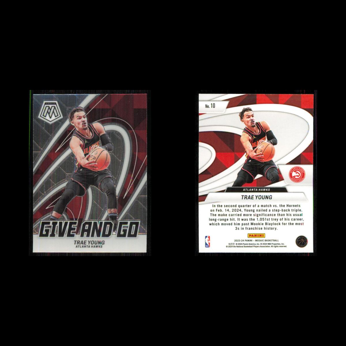 Trae Young #10 2023 Panini Mosaic Atlanta Hawks Basketball Card NBA NM