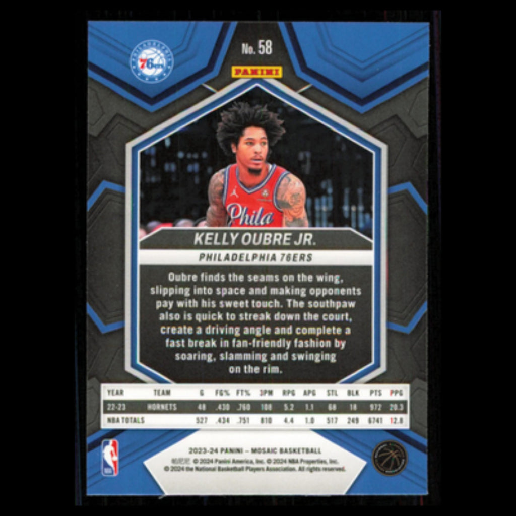 Kelly Oubre Jr. #58 2023 Panini Mosaic Philadelphia 76ers Basketball Card NBA NM