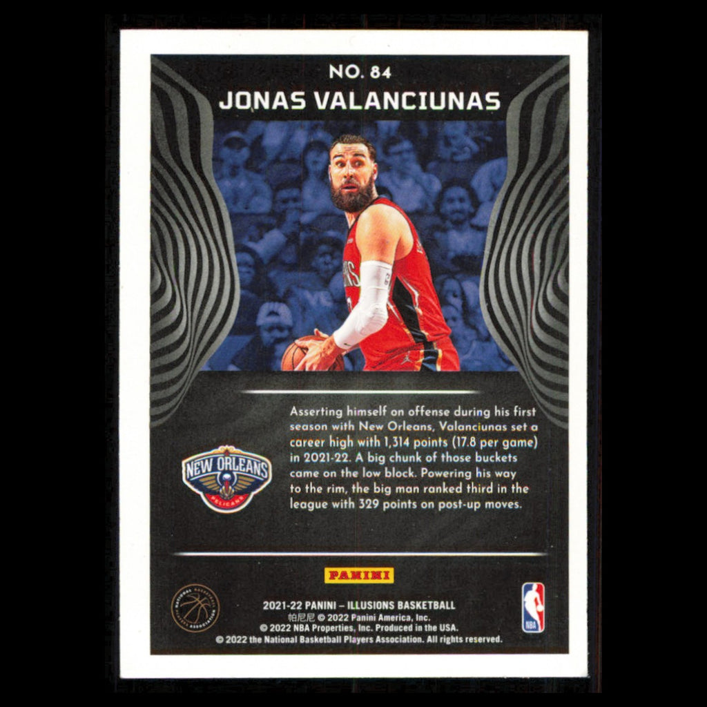 Jonas Valanciunas #84 2021 Panini Illusions New Orleans Pelicans Basketball Card