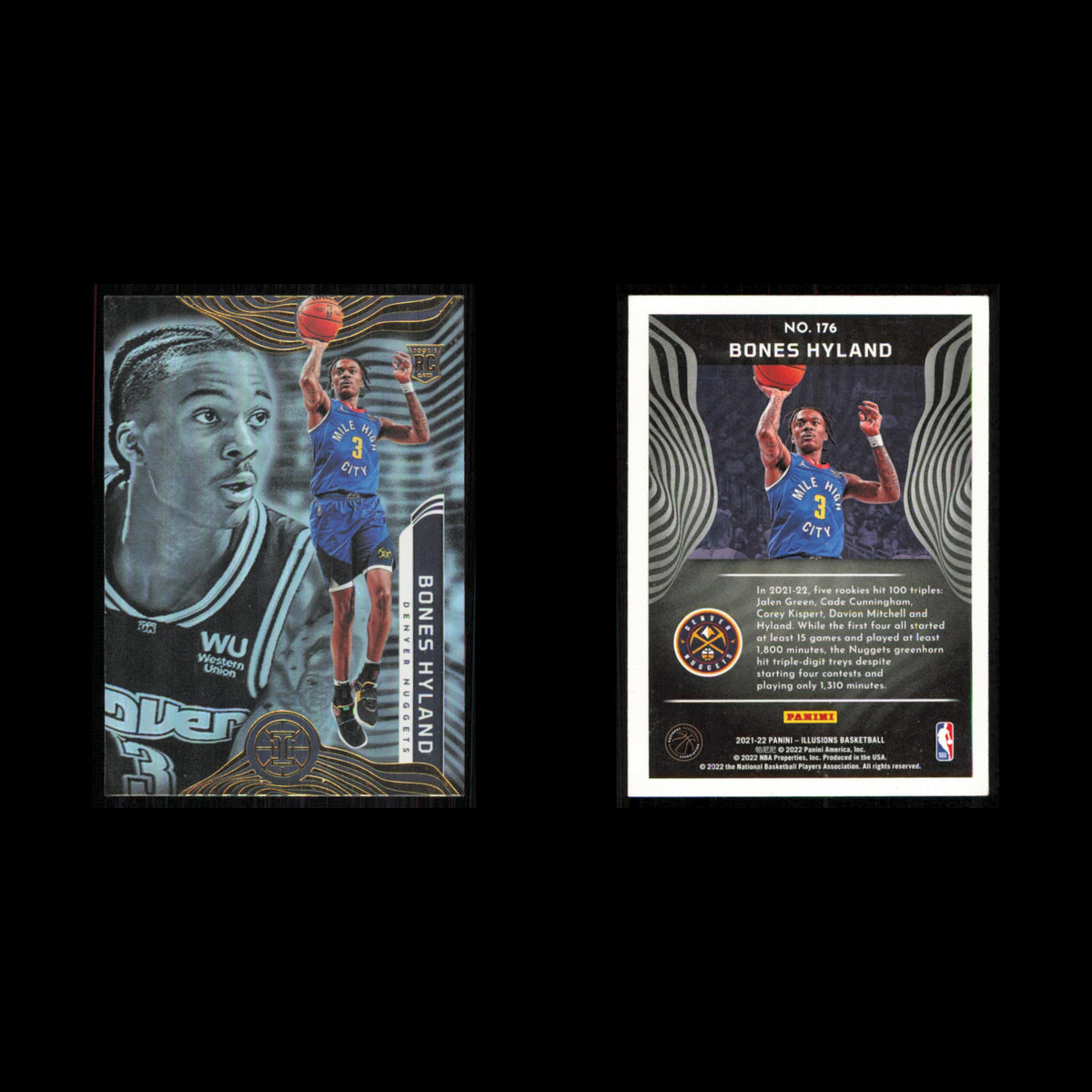 Bones Hyland Rookie #176 2021 Panini Illusions Denver Nuggets Basketball Card NM