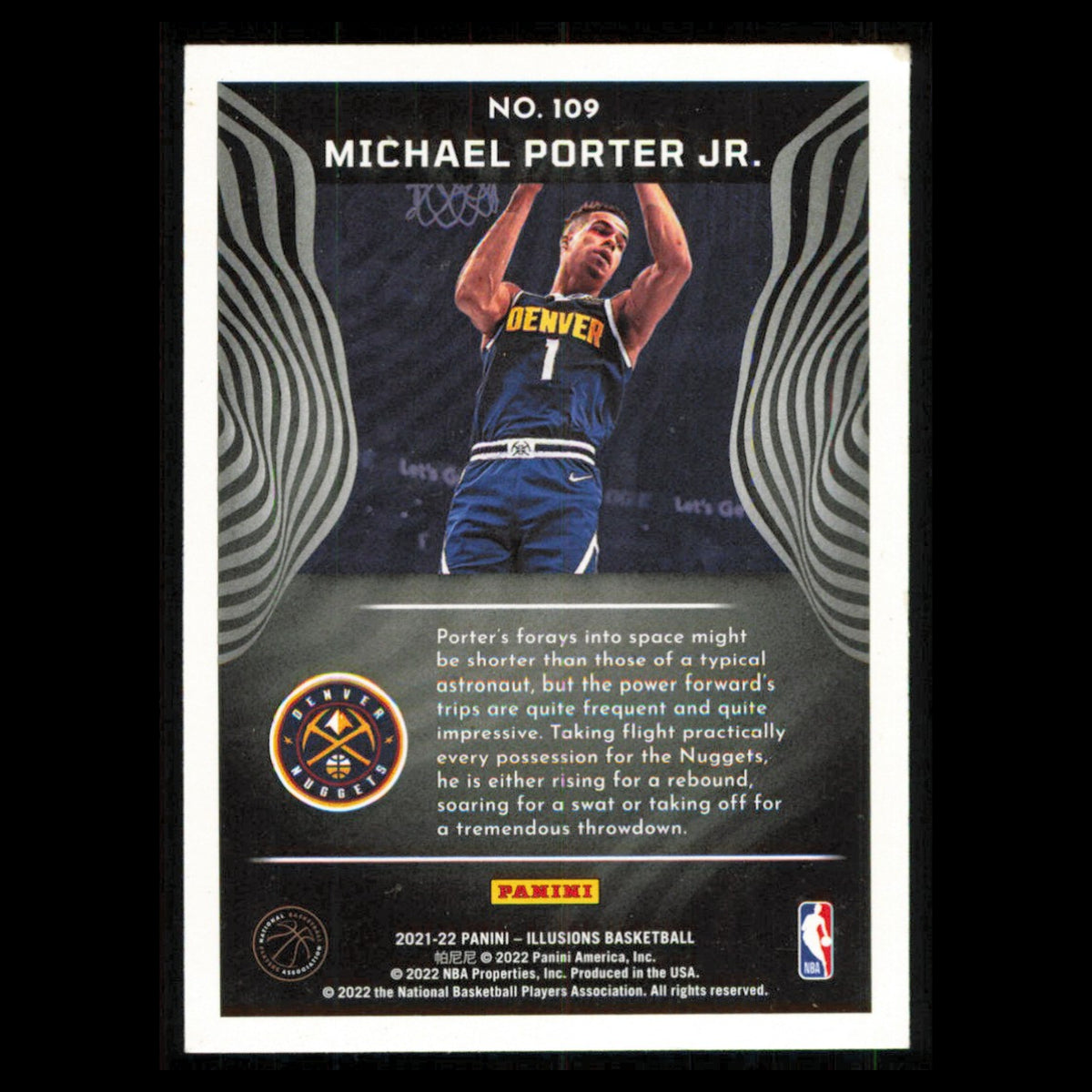 Michael Porter Jr. #109 2021 Panini Illusions Denver Nuggets Basketball Card NBA