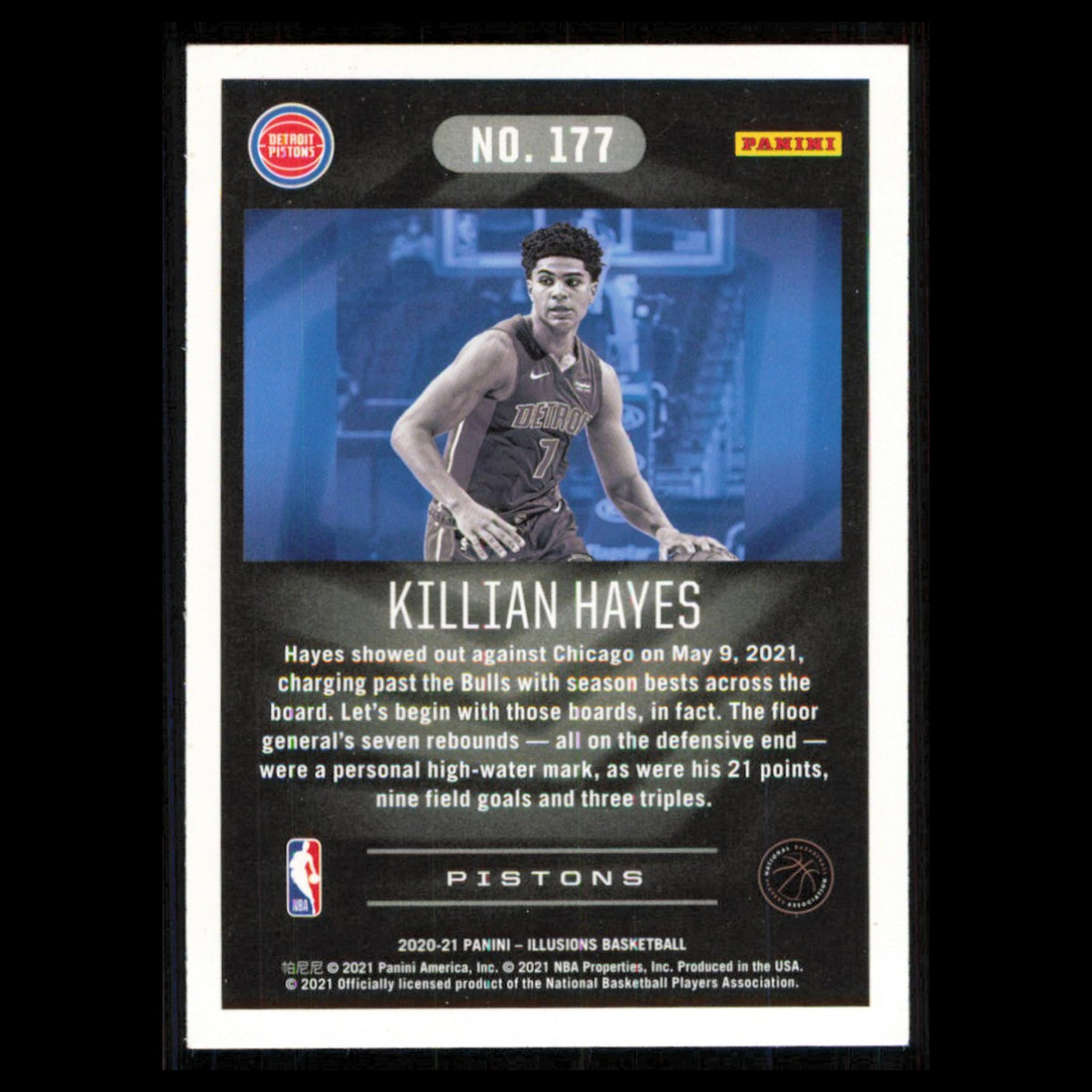 Killian Hayes Rookie #177 2020 Panini Illusions Detroit Pistons Basketball Card
