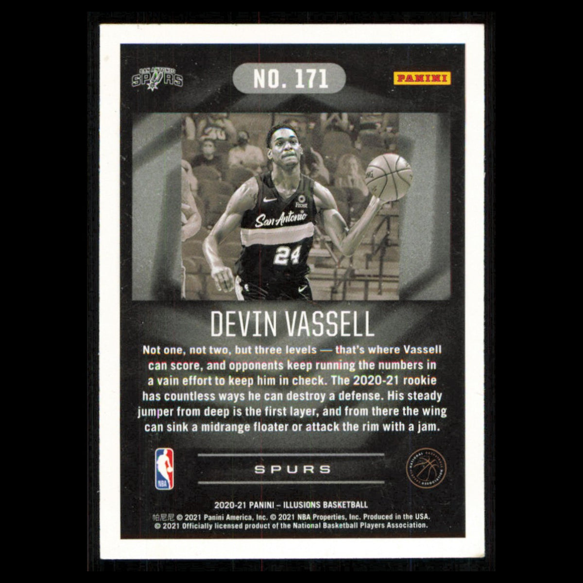 Devin Vassell Rookie #171 2020 Panini Illusions San Antonio Spurs Basketball NBA