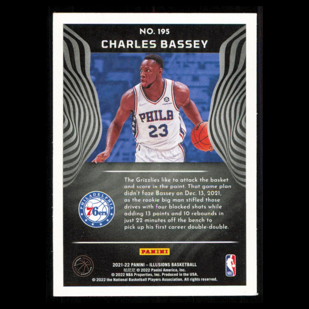 Charles Bassey Rookie #195 2021 Panini Illusions Philadelphia 76ers Basketball