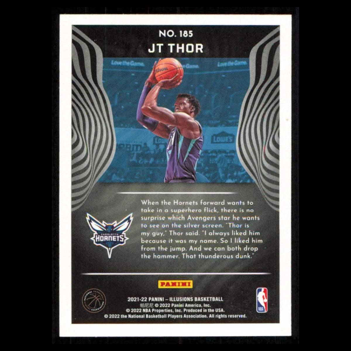 JT Thor Rookie #185 2021 Panini Illusions Charlotte Hornets Basketball Card NBA