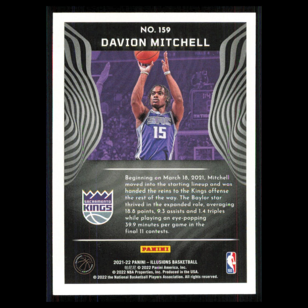 Davion Mitchell Rookie #159 2021 Panini Illusions Sacramento Kings Basketball NM