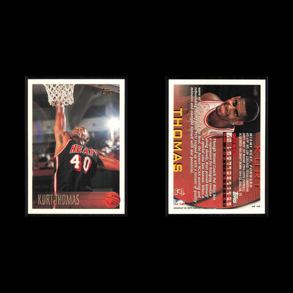 Kurt Thomas #11 1996 Topps Miami Heat Basketball Card NBA NM