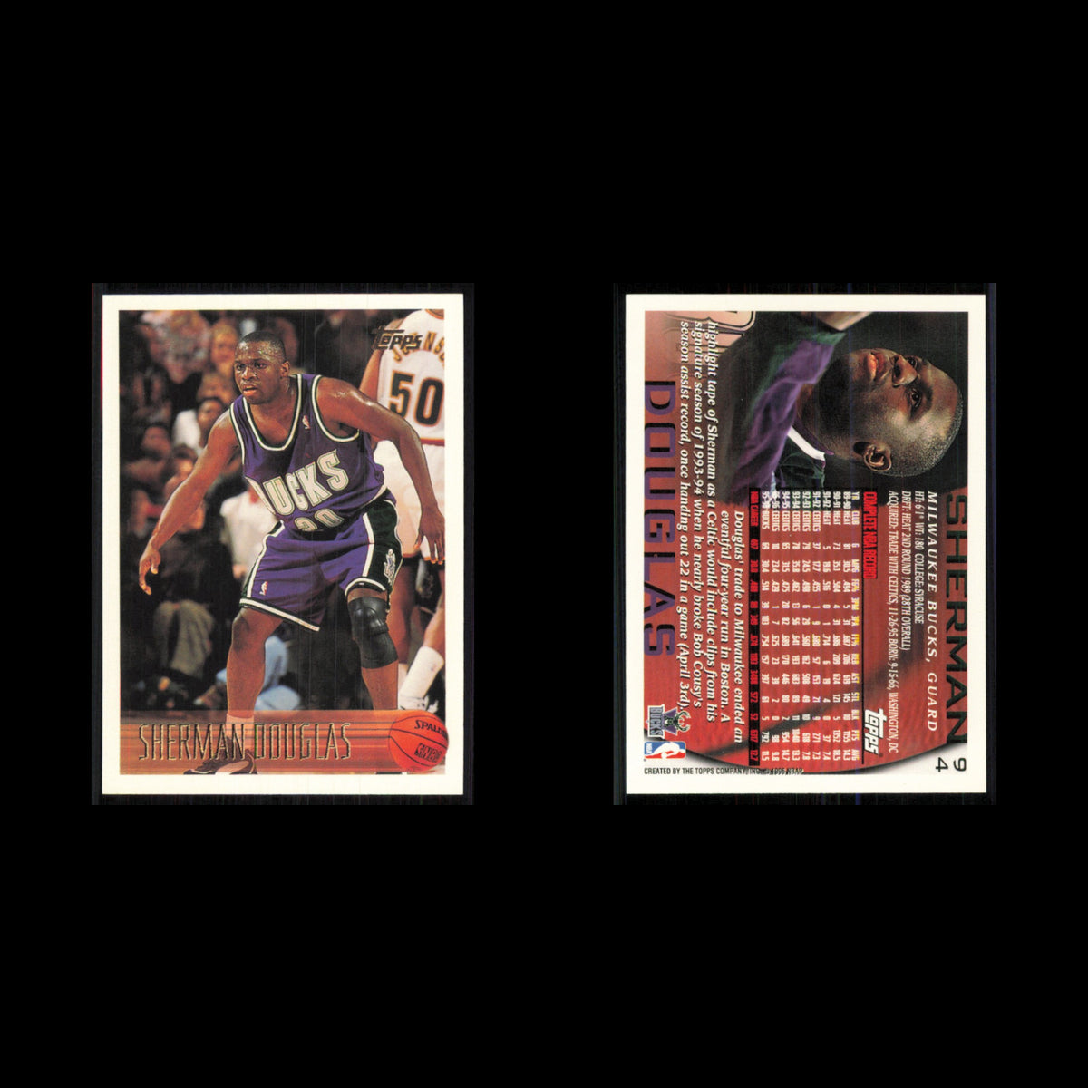 Sherman Douglas #94 1996 Topps Milwaukee Bucks Basketball Card NBA NM
