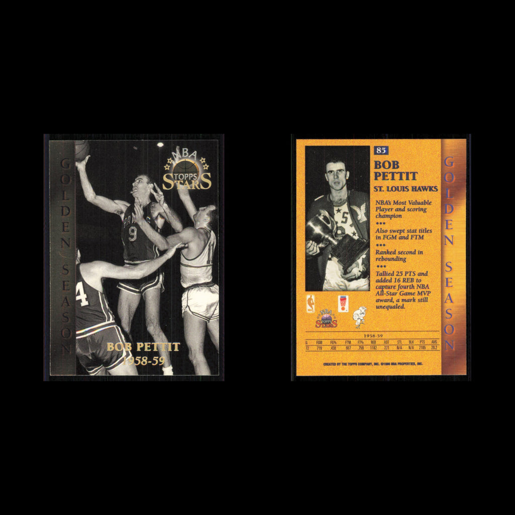 Bob Pettit #85 1996 Topps Stars St. Louis Hawks Basketball Card NBA NM