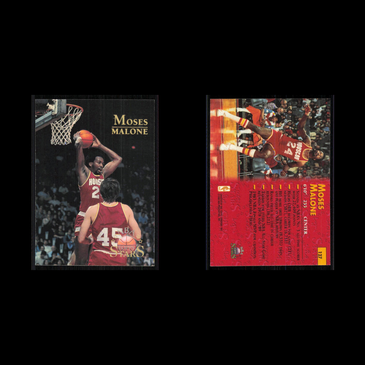 Moses Malone #127 1996 Topps Stars Houston Rockets Basketball Card NBA NM