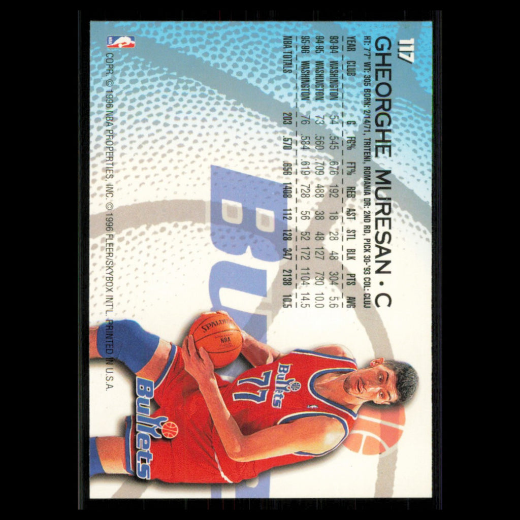 Gheorghe Muresan #117 1996 Fleer Washington Bullets Basketball Card NBA NM