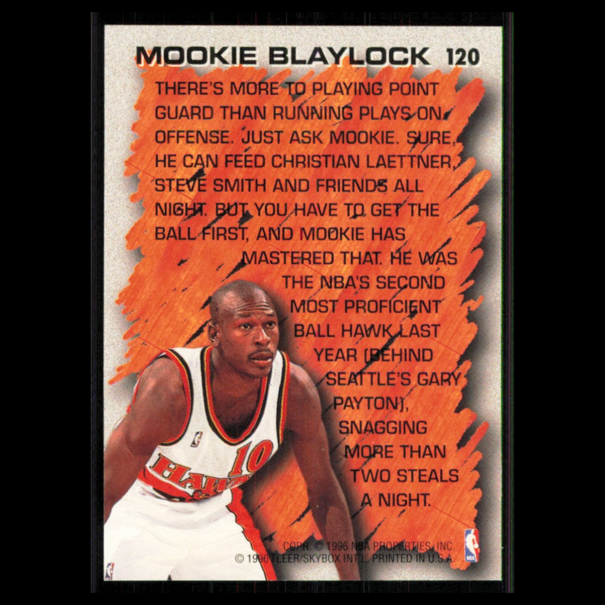 Mookie Blaylock #120 1996 Fleer Atlanta Hawks Basketball Card NBA NM