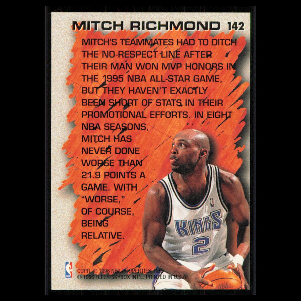 Mitch Richmond #142 1996 Fleer Sacramento Kings Basketball Card NBA NM
