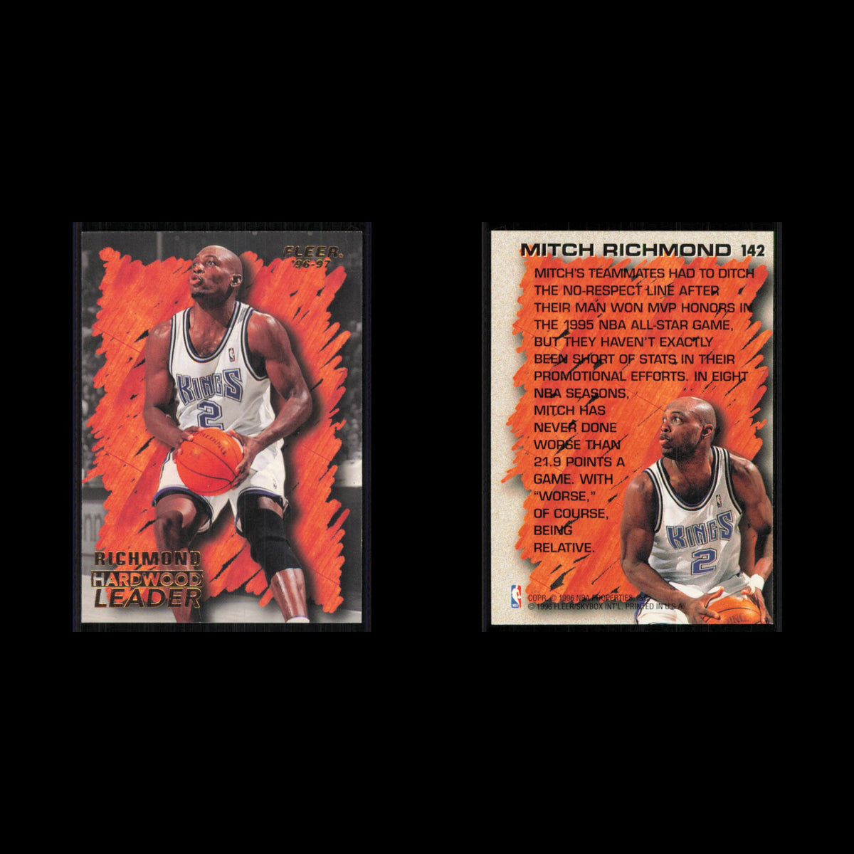 Mitch Richmond #142 1996 Fleer Sacramento Kings Basketball Card NBA NM