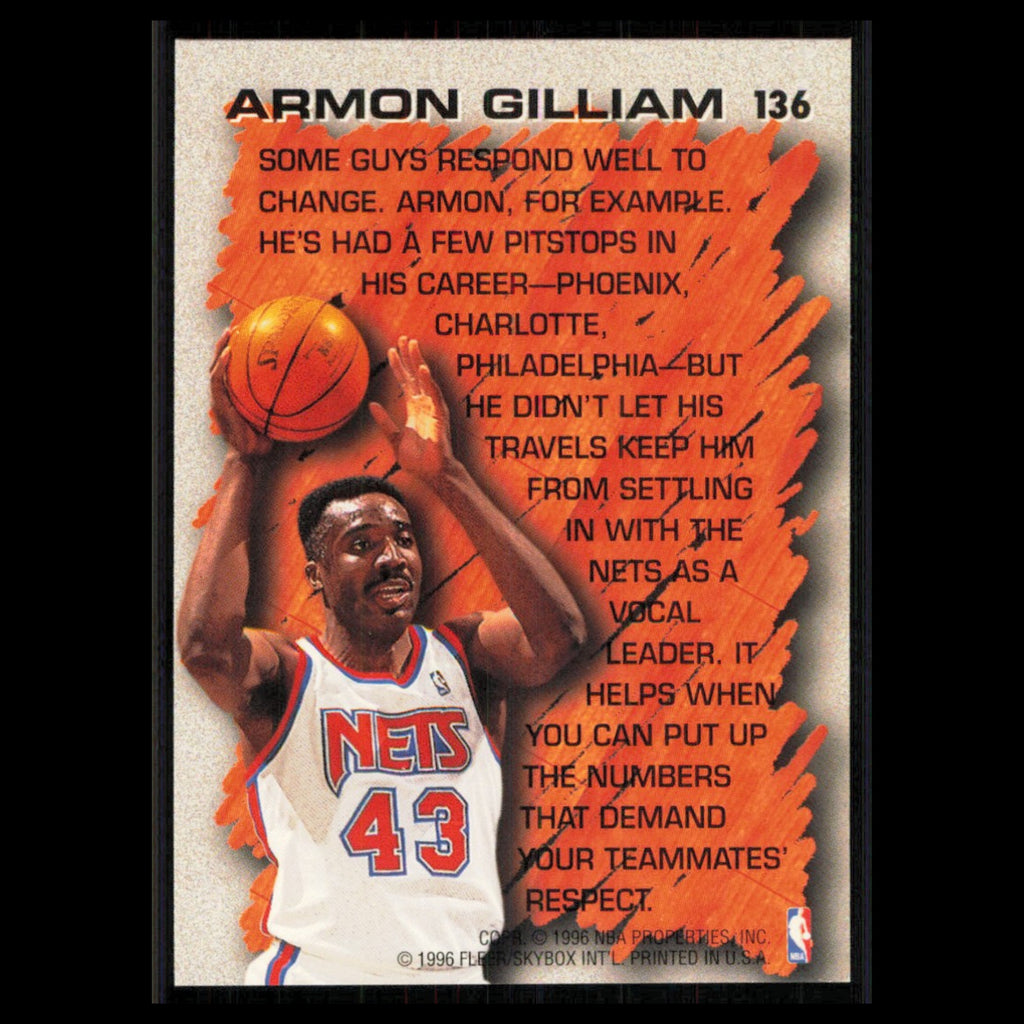 Armon Gilliam #136 1996 Fleer New Jersey Nets Basketball Card NBA NM