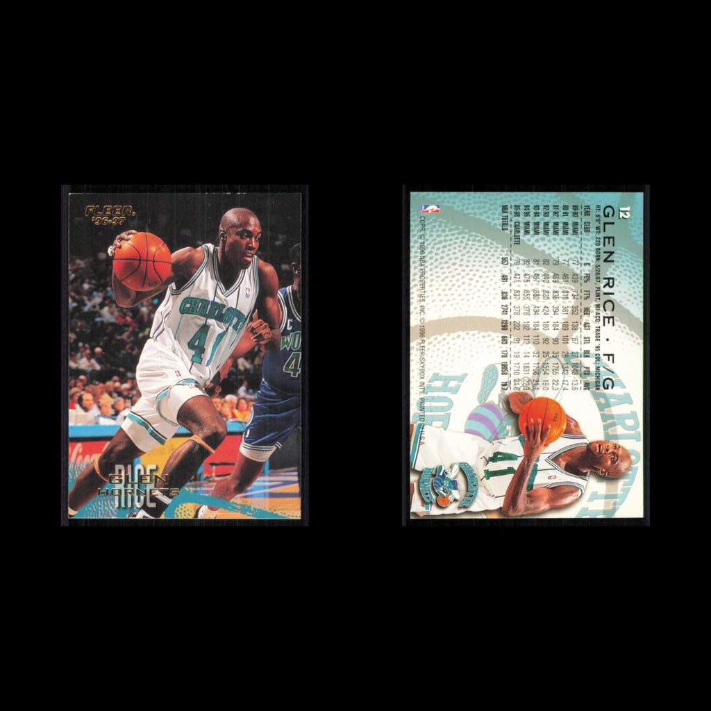Glen Rice #12 1996 Fleer Charlotte Hornets Basketball Card NBA NM
