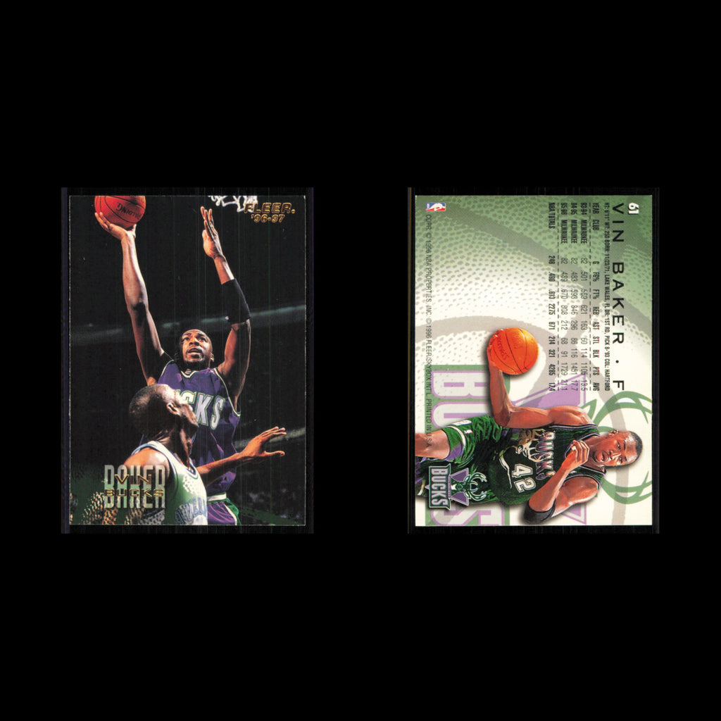 Vin Baker #61 1996 Fleer Milwaukee Bucks Basketball Card NBA NM