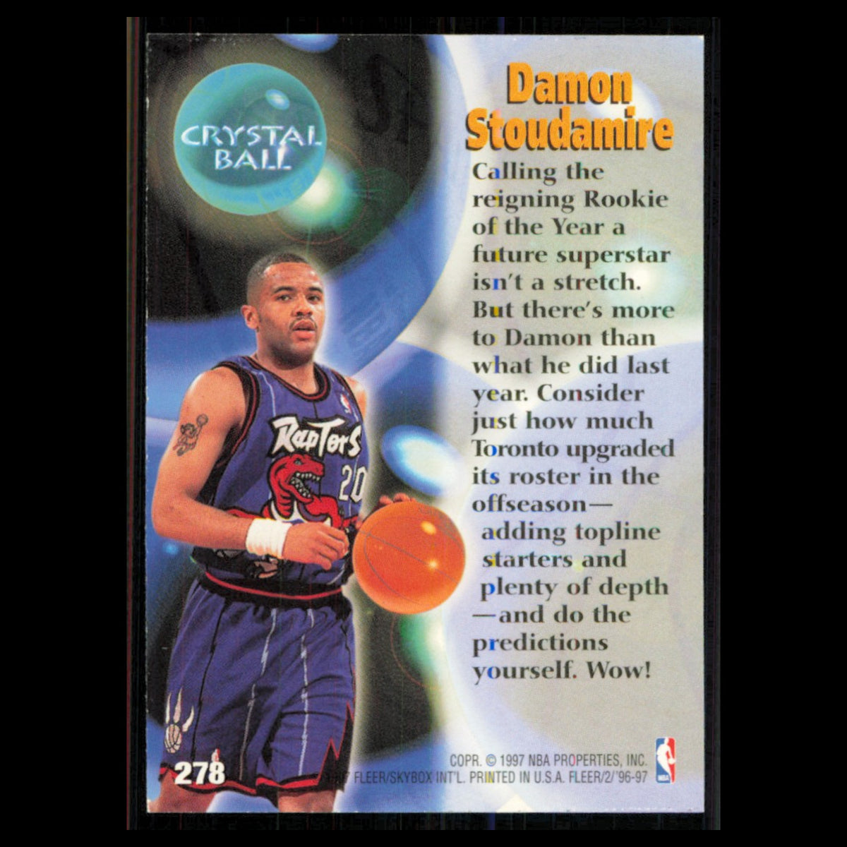 Damon Stoudamire #278 1996 Fleer Toronto Raptors Basketball Card NBA NM