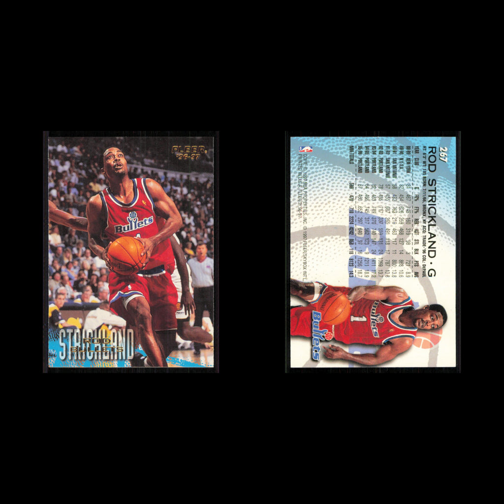 Rod Strickland #267 1996 Fleer Washington Bullets Basketball Card NBA NM
