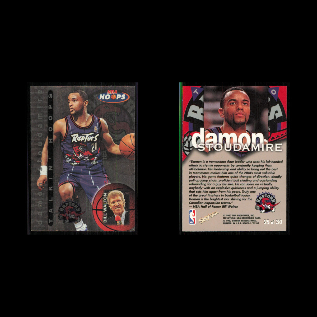Damon Stoudamire Bill Walton #25 1996 Hoops Toronto Raptors Basketball Card NBA
