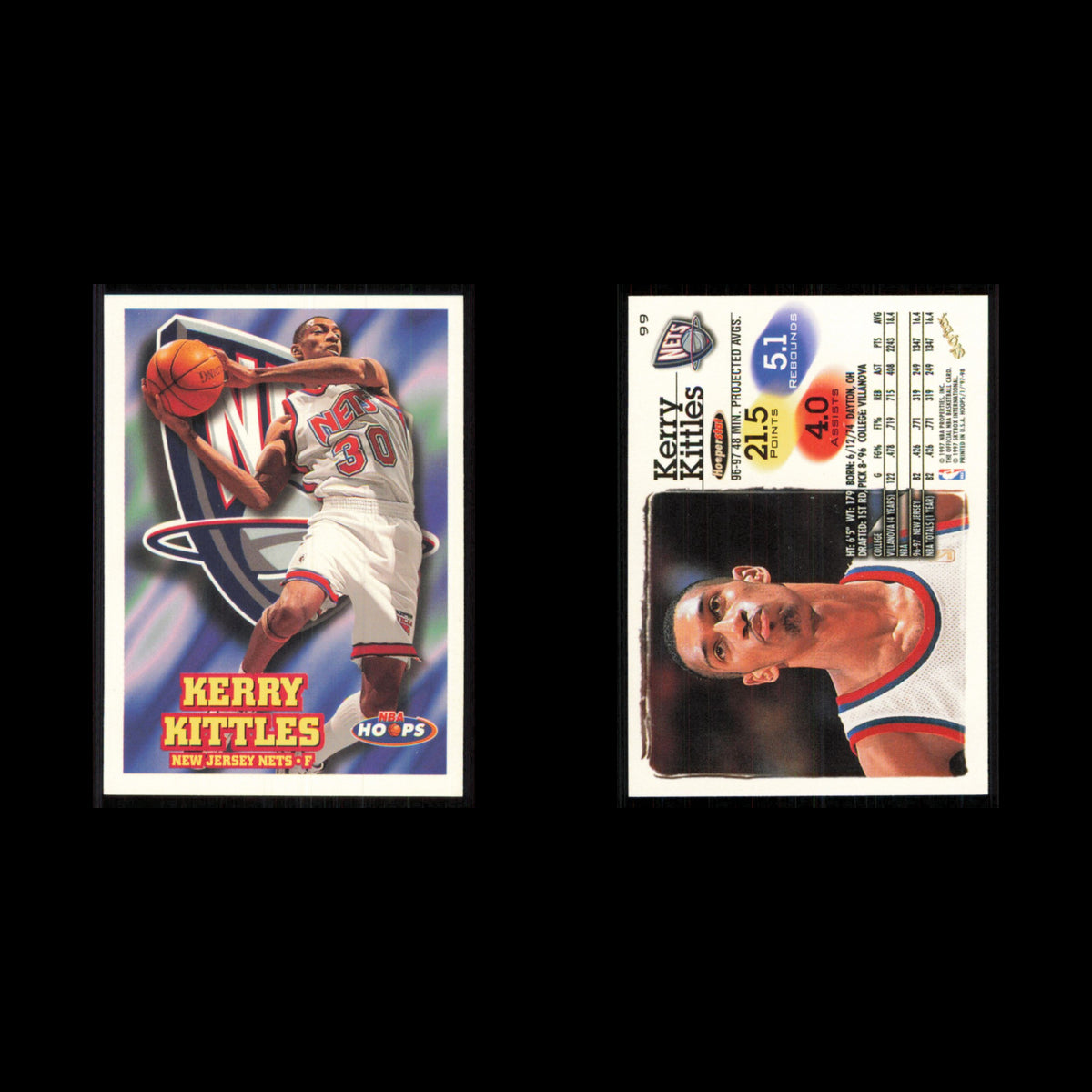Kerry Kittles #99 1997 Hoops New Jersey Nets Basketball Card NBA NM
