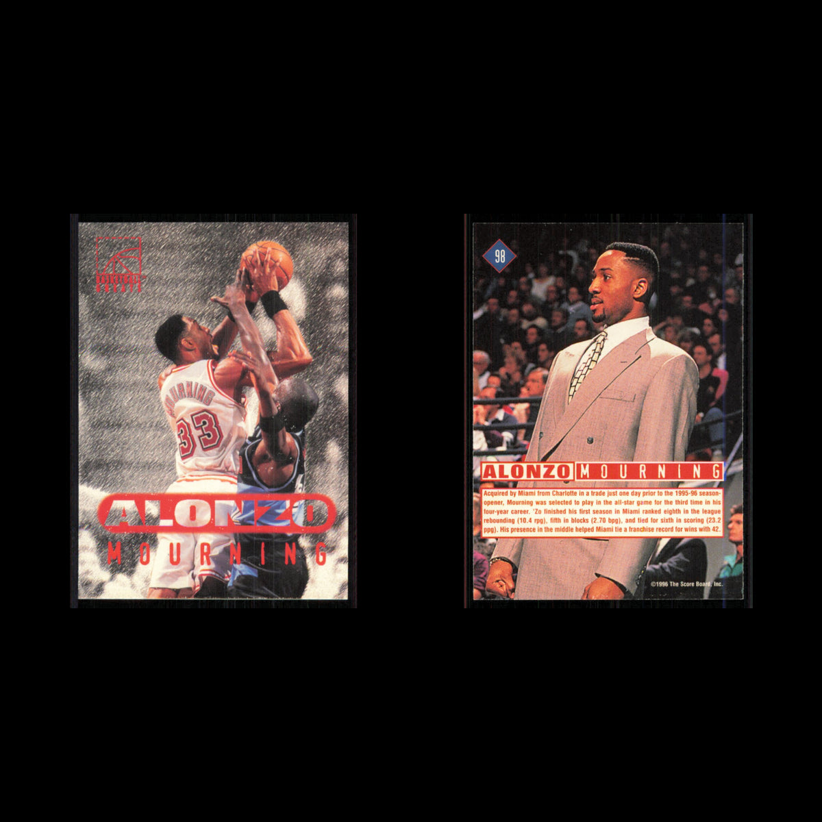 Alonzo Mourning #98 1996 Score Board Miami Heat Basketball Card NBA NM