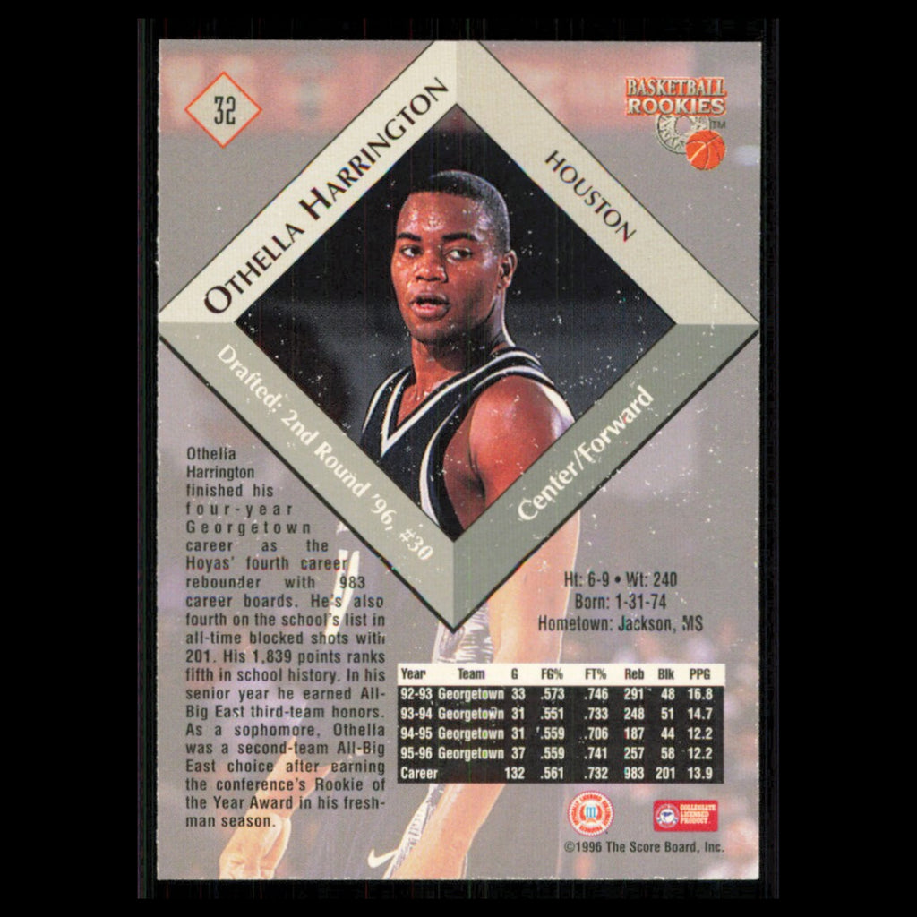 Othella Harrington Rookie #32 1996 Score Board Georgetown Hoyas Basketball Card