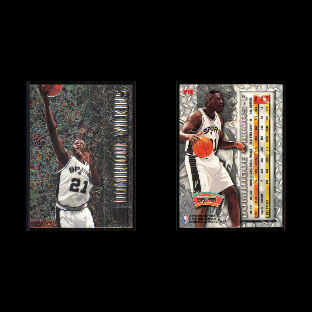 Dominique Wilkins #212 1996 Fleer Metal San Antonio Spurs Basketball Card NBA NM