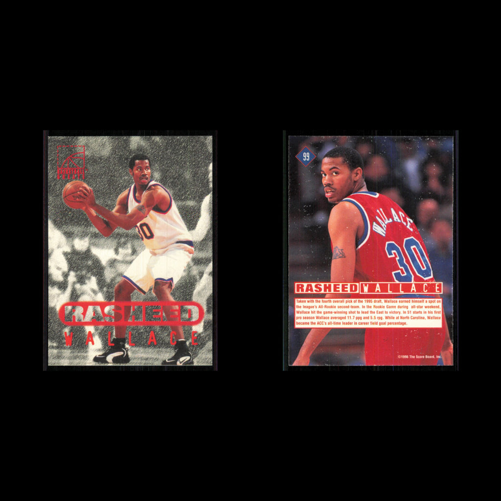 Rasheed Wallace Rookie #99 1996 Score Board Washington Bullets Basketball Card