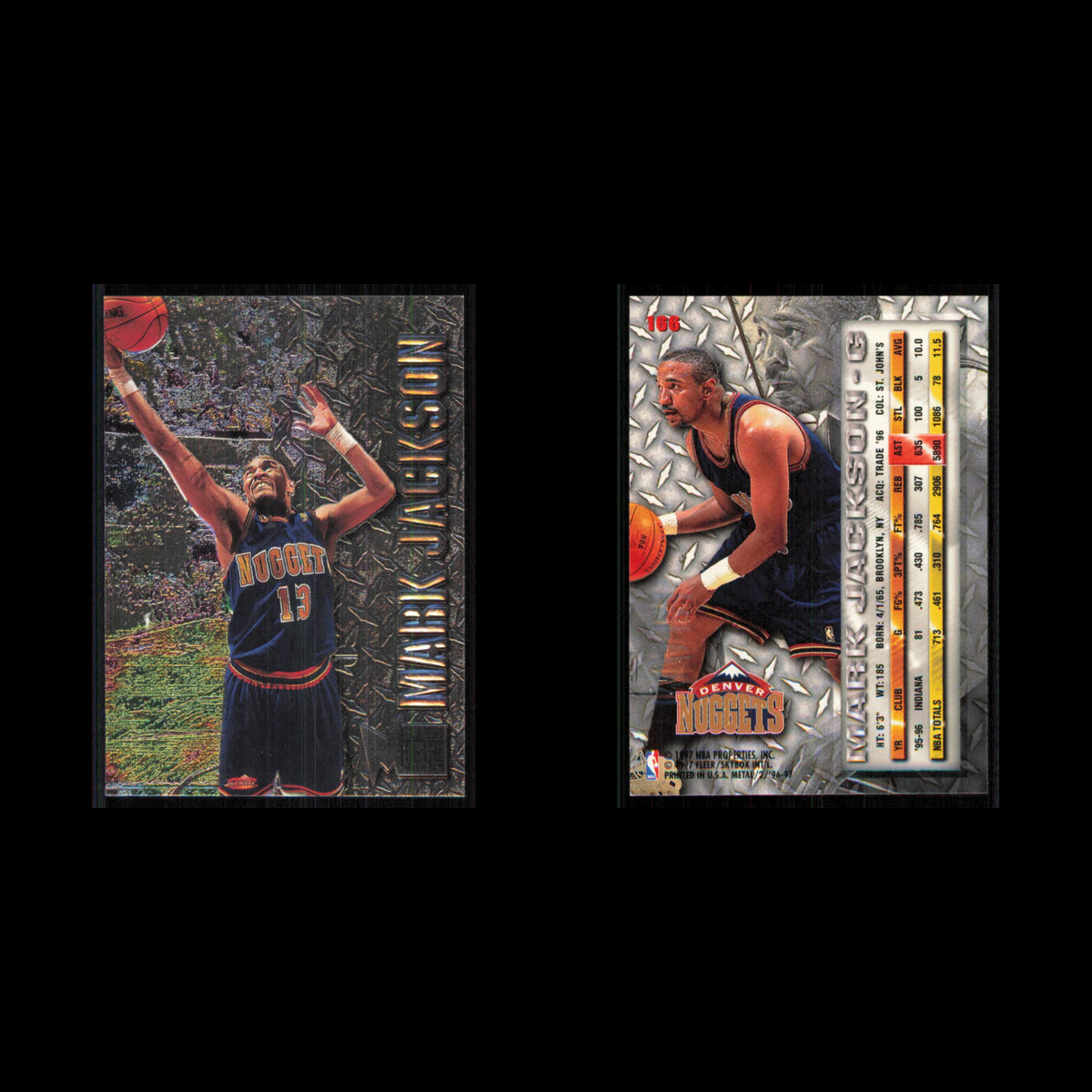 Mark Jackson #166 1996 Fleer Metal Denver Nuggets Basketball Card NBA NM