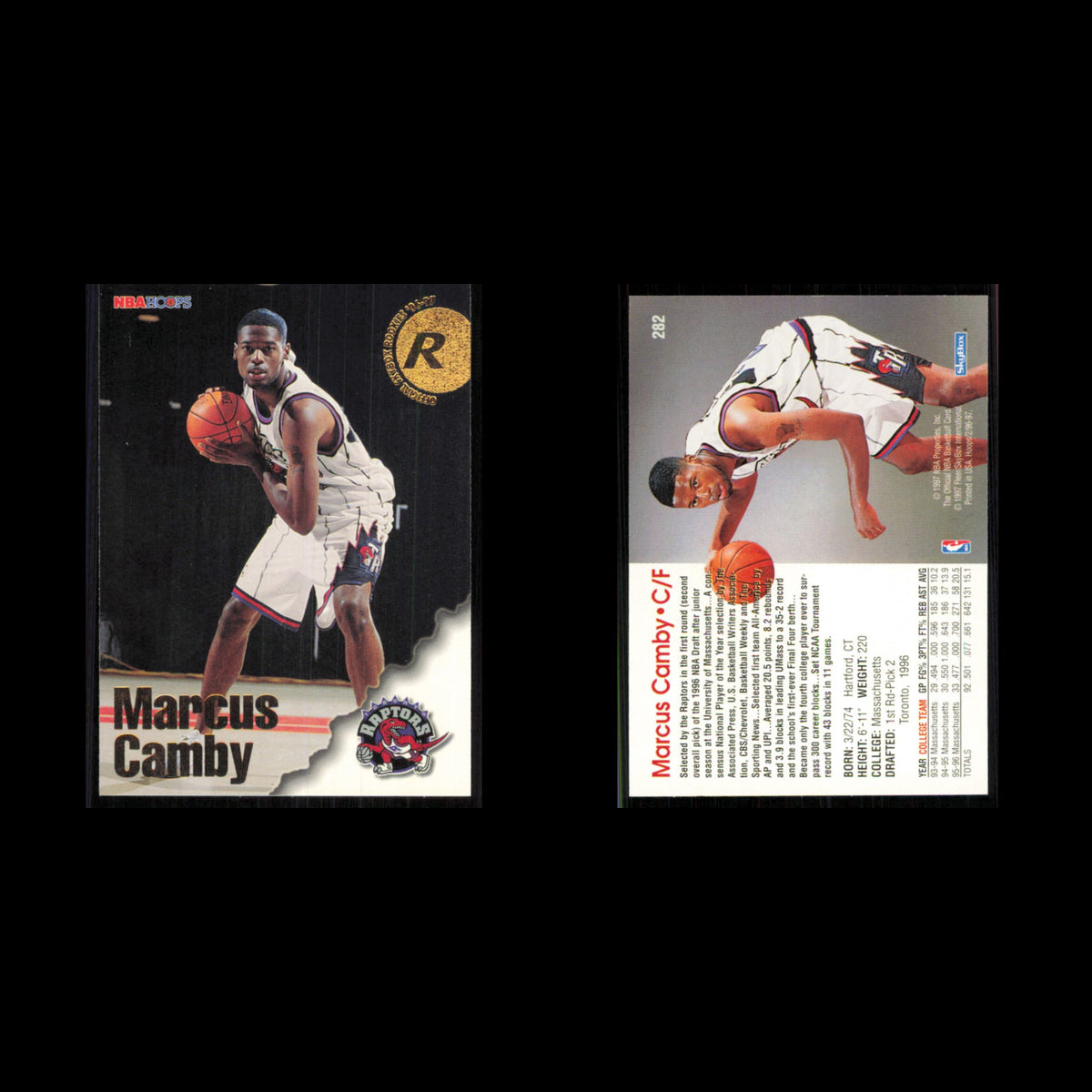 Marcus Camby Rookie #282 1996 Hoops Toronto Raptors Basketball Card NBA NM