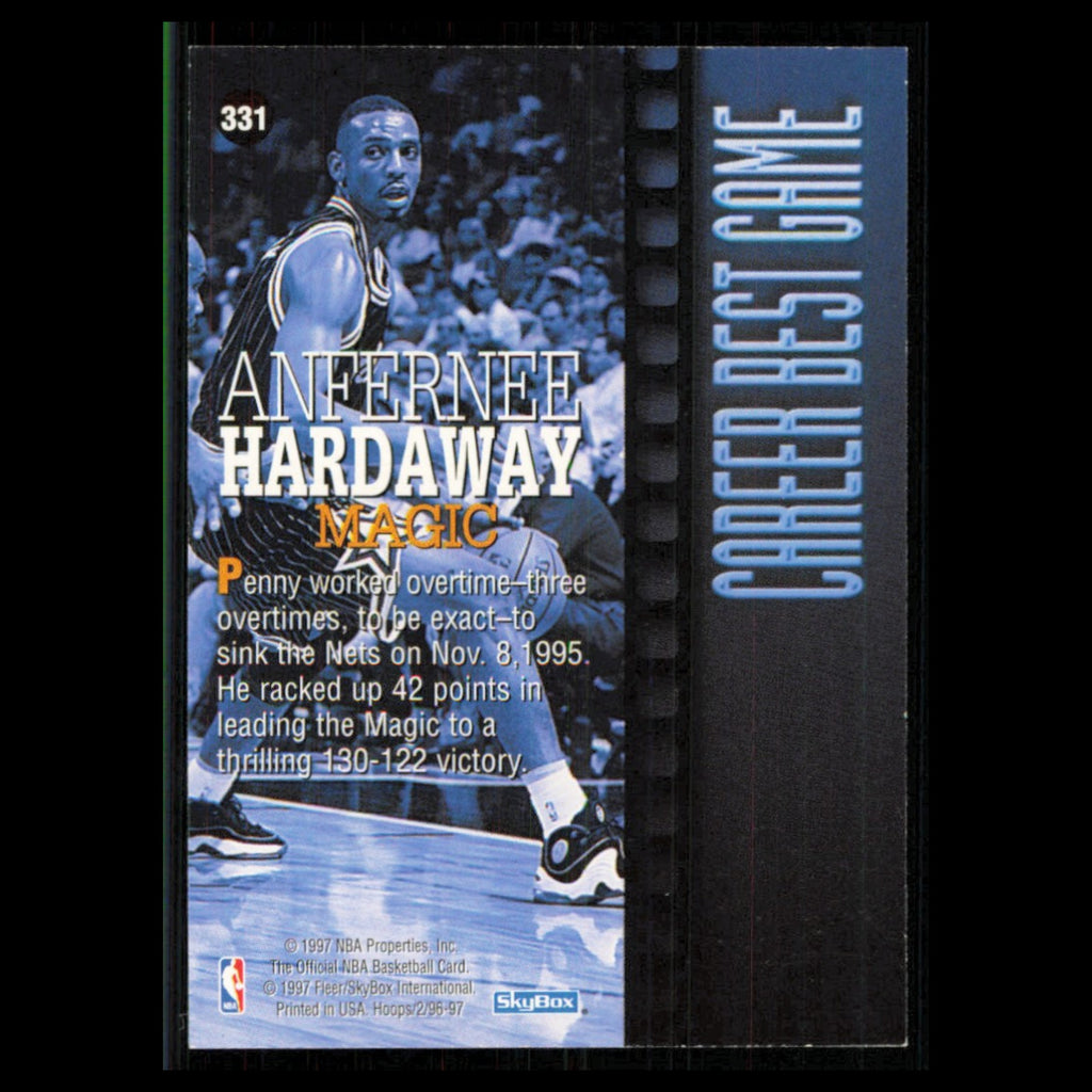 Anfernee Hardaway #331 Penny 1996 Hoops Orlando Magic Basketball Card NBA NM