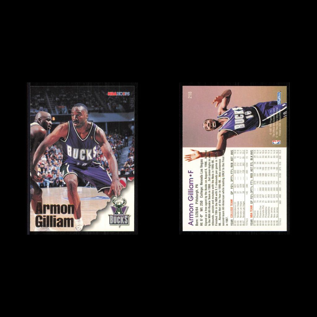 Armon Gilliam #218 1996 Hoops Milwaukee Bucks Basketball Card NBA NM