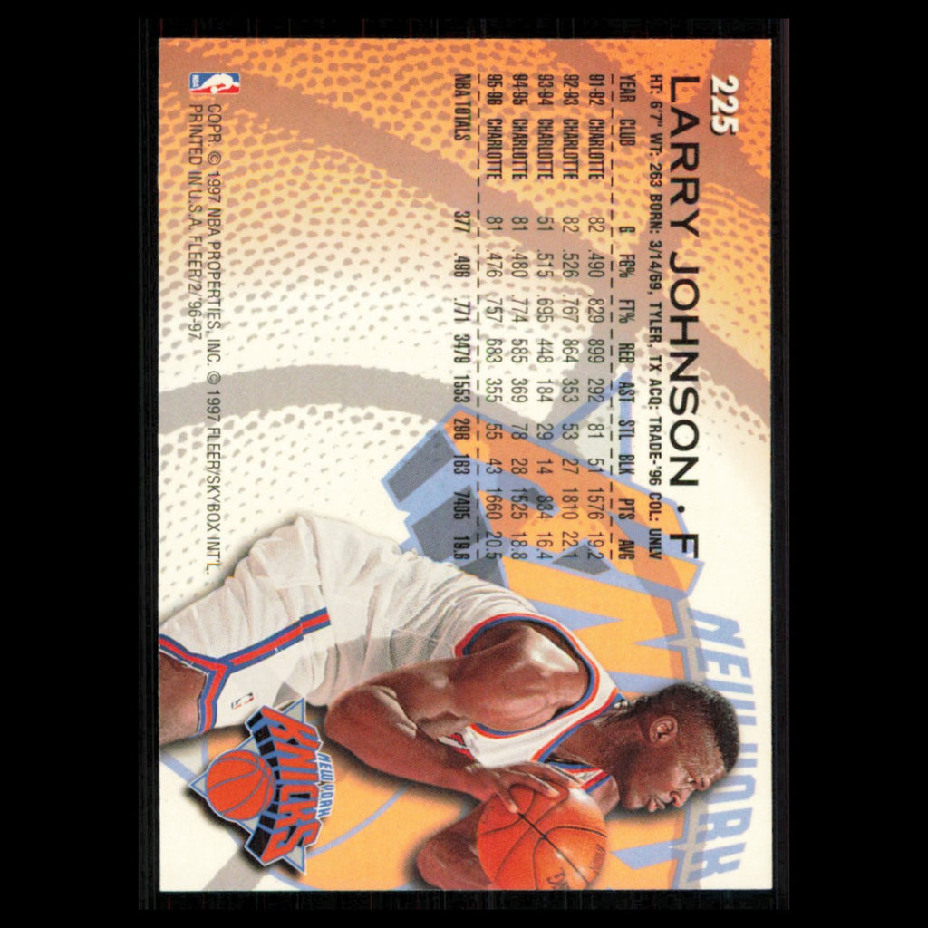 Larry Johnson #225 1996 Fleer New York Knicks Basketball Card NBA NM