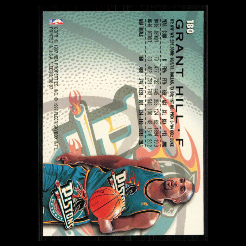 Grant Hill #180 1996 Fleer Detroit Pistons Basketball Card NBA NM