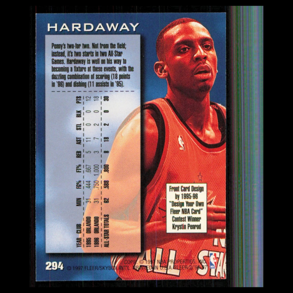 Anfernee Hardaway #294 Penny 1996 Fleer Orlando Magic Basketball Card NBA NM