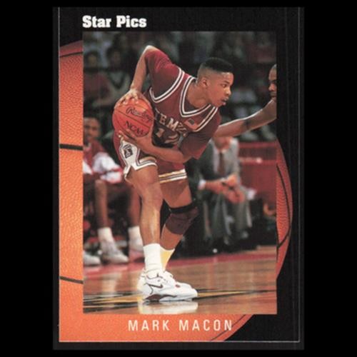 Mark Macon #26 1991 Star Pics Temple Owls Basketball Card NBA NM