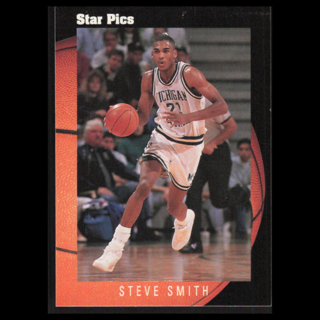 Steve Smith #21 1991 Star Pics Michigan State Spartans Basketball Card NBA NM