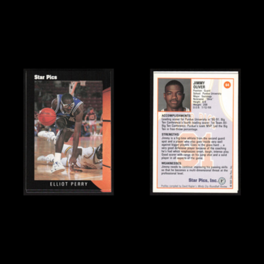 Jimmy Oliver #64 1991 Star Pics Purdue Boilermakers Basketball Card NBA NM